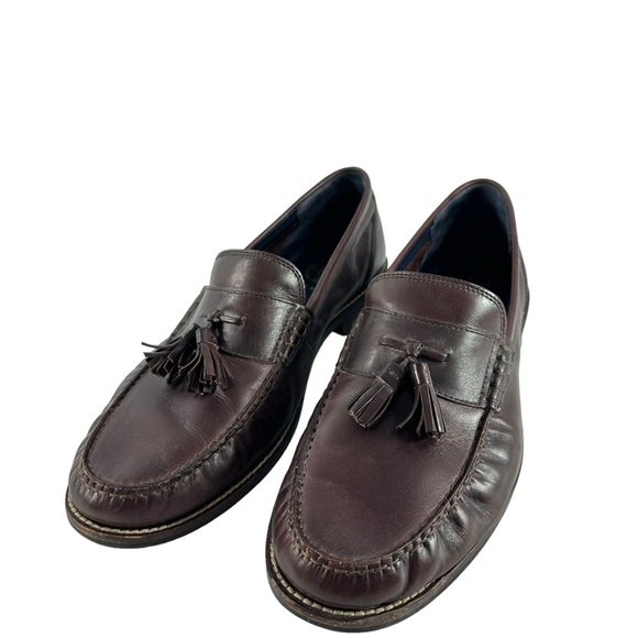 Genuine men Cole Haan pecan brown tassel leather loafers shoes 11 M main image 7